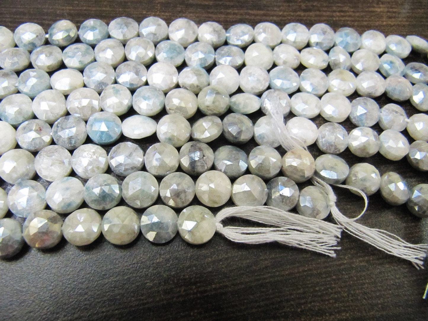 Best Quality Grey Silverite Gemstone Faceted Beads Round Coin Briolette 8mm Beads Jewelry Making Beads Strand Size 15 Inches long