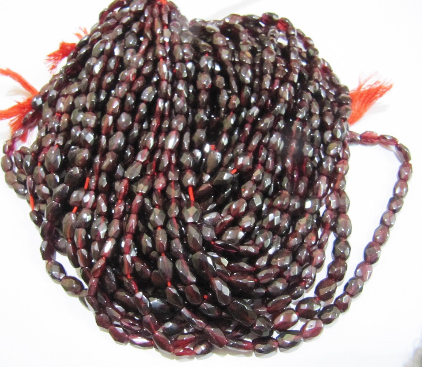 Natural Garnet Oval Shape Faceted Cut Beads Size 6x8mm To 6x10mm Dark Red Color Beads Strand 13 Inch Long sold per Strand in Wholesale Rates