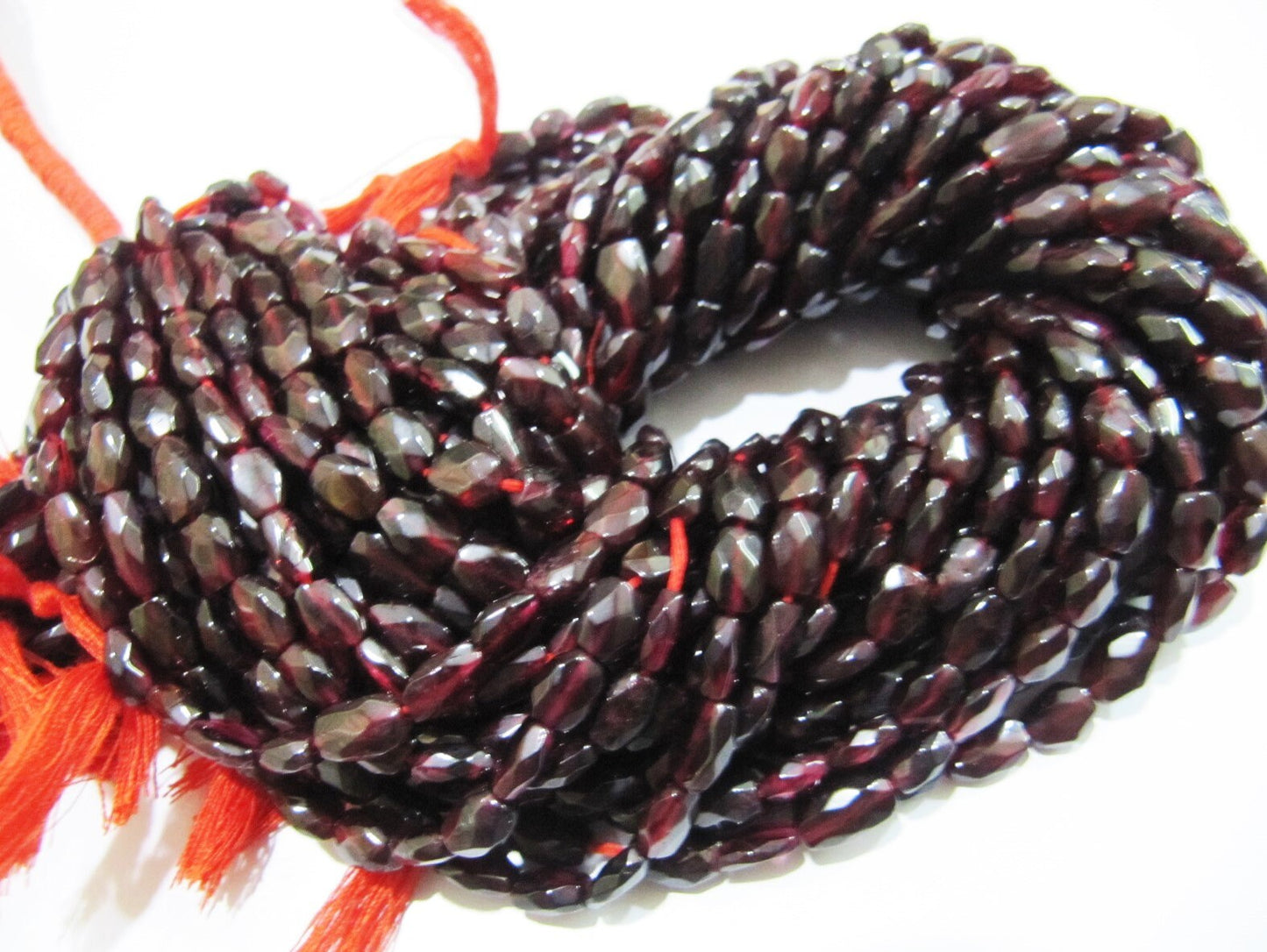Natural Garnet Oval Shape Faceted Cut Beads Size 6x8mm To 6x10mm Dark Red Color Beads Strand 13 Inch Long sold per Strand in Wholesale Rates