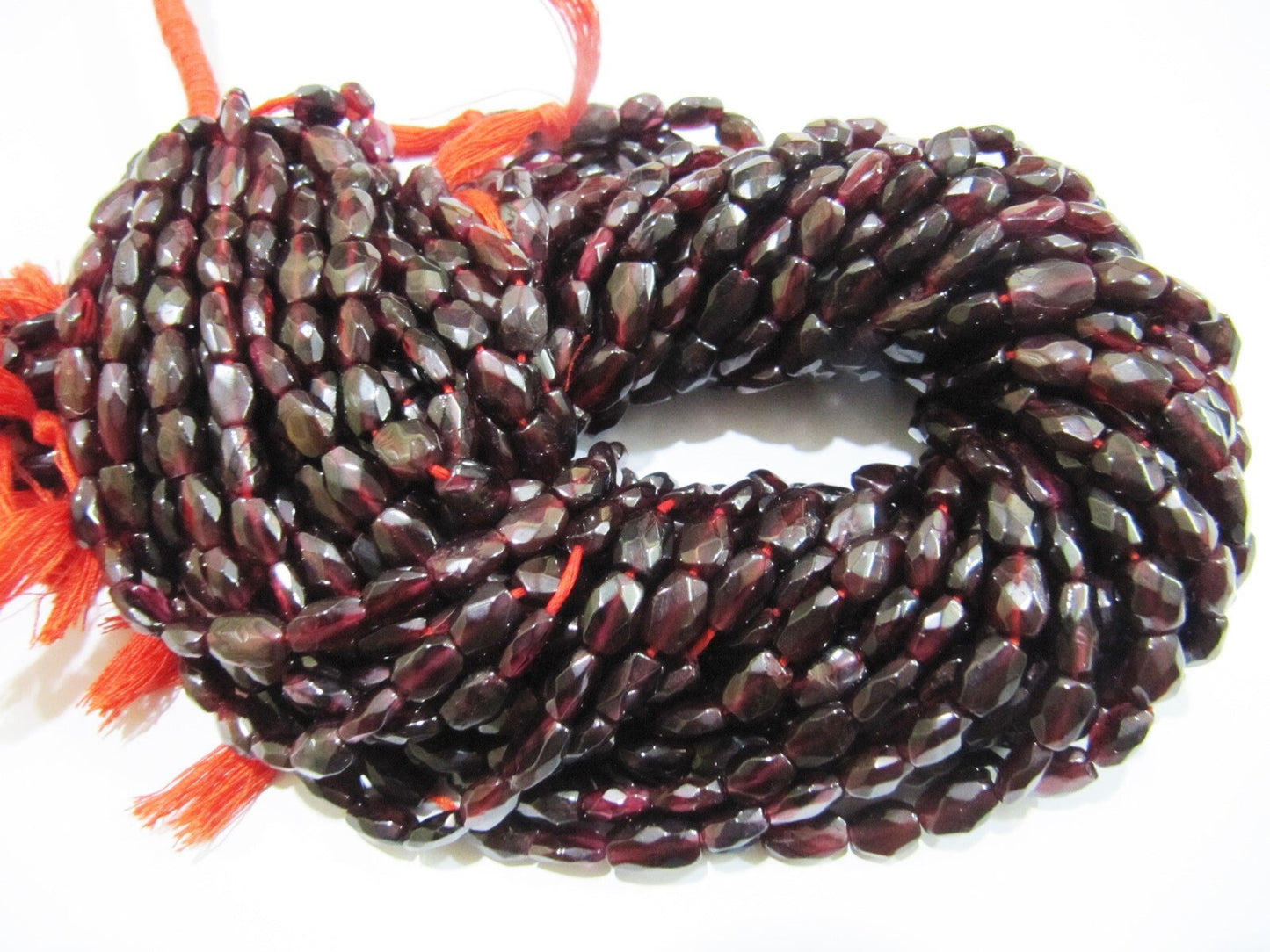 Natural Garnet Oval Shape Faceted Cut Beads Size 6x8mm To 6x10mm Dark Red Color Beads Strand 13 Inch Long sold per Strand in Wholesale Rates