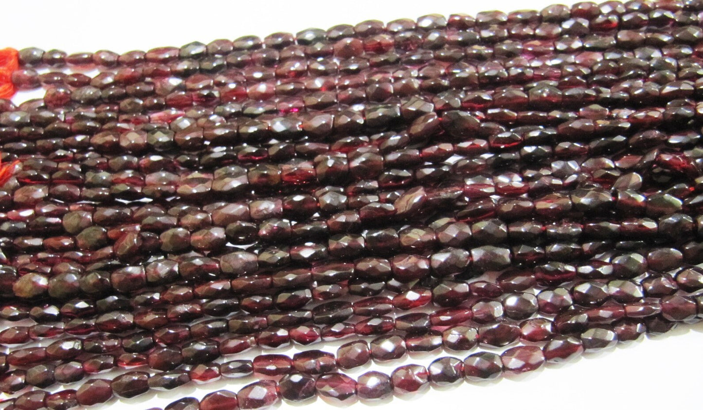 Natural Garnet Oval Shape Faceted Cut Beads Size 6x8mm To 6x10mm Dark Red Color Beads Strand 13 Inch Long sold per Strand in Wholesale Rates