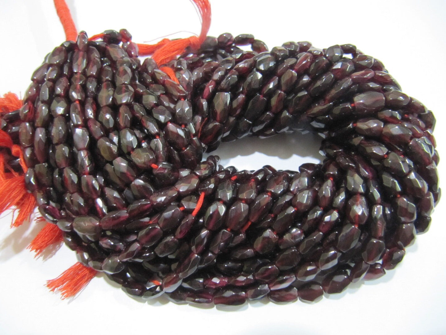 Natural Garnet Oval Shape Faceted Cut Beads Size 6x8mm To 6x10mm Dark Red Color Beads Strand 13 Inch Long sold per Strand in Wholesale Rates