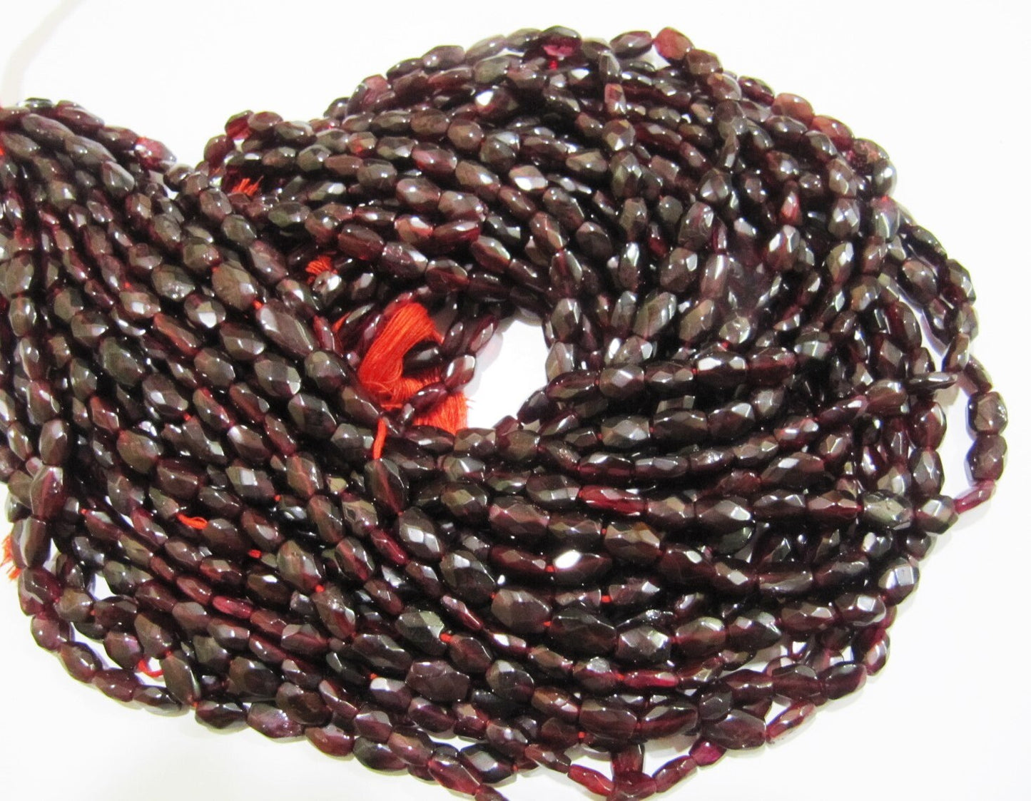Natural Garnet Oval Shape Faceted Cut Beads Size 6x8mm To 6x10mm Dark Red Color Beads Strand 13 Inch Long sold per Strand in Wholesale Rates