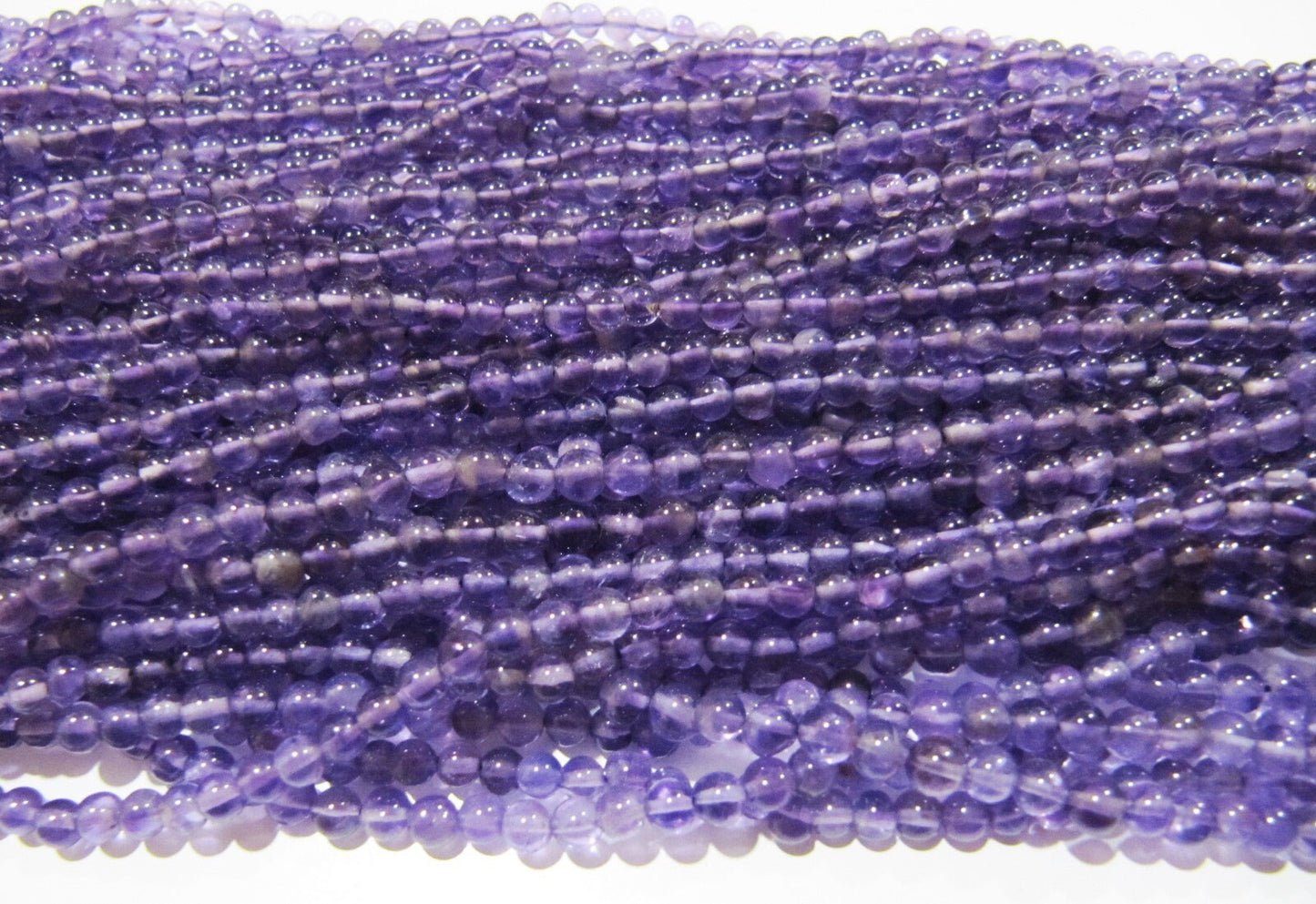 Natural Genuine Amethyst Beads Round Plain Smooth 4-5mm Beads Purple Color Beads For Jewelry Making Sold Per Strand 13 Inches Long