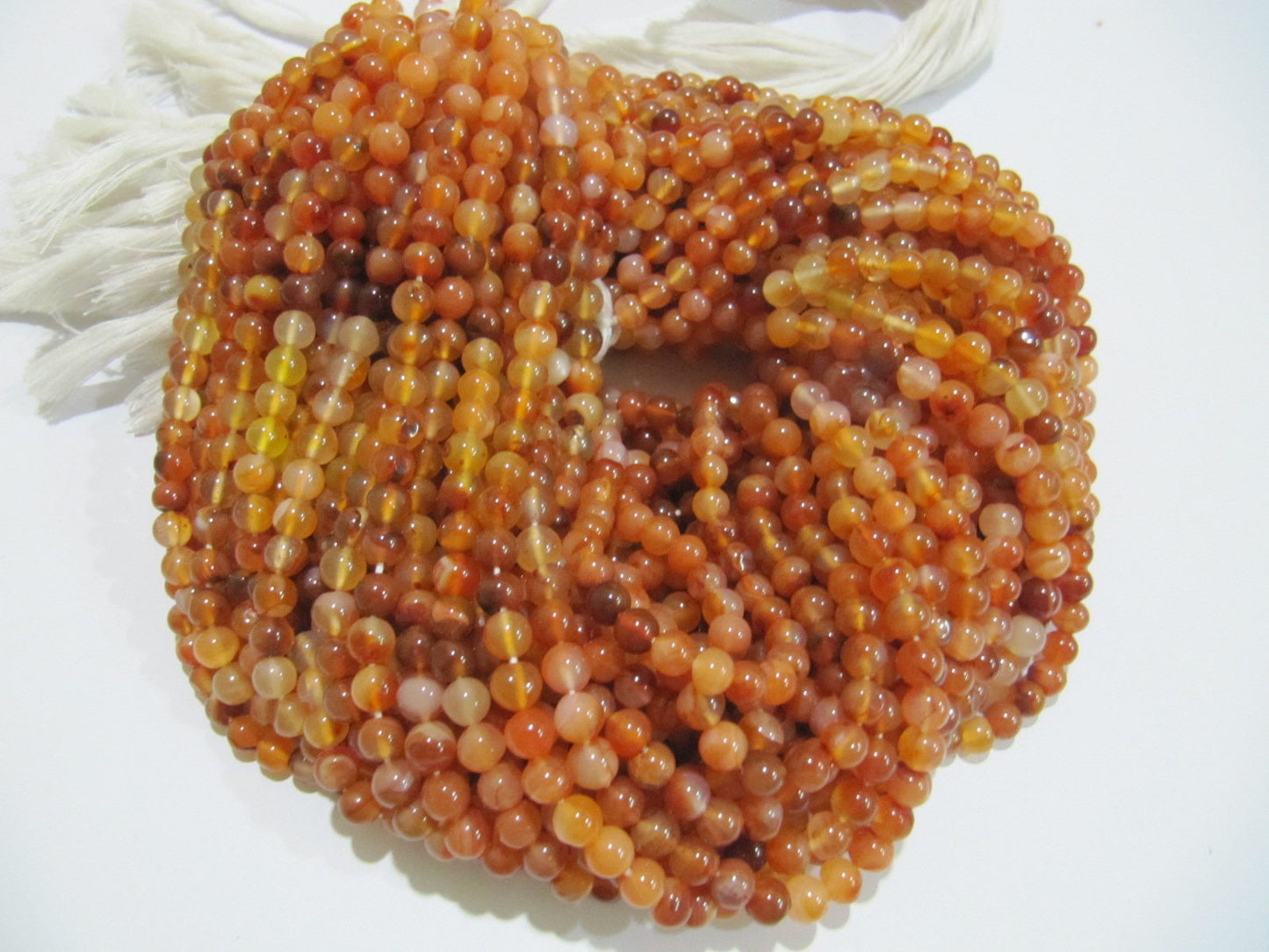 Natural Carneline Round Plain Smooth 5 mm Shaded color Beads Orange Colour Beads For Jewelry Making Sold Per Strand 13 Inches Long