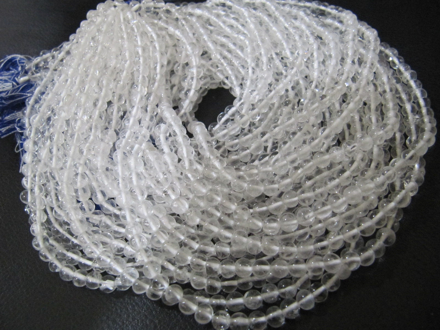 Natural Genuine Rock Crystal Quartz Round Plain Smooth 4-5 mm Beads For Jewelry Making Sold Per Strand 13 Inches Long Wholesale Price