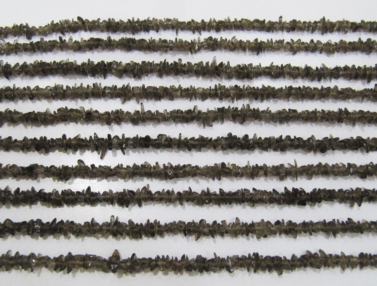 Natural Smoky Quartz Irregular Chip Gravel Uncut Nugget 3-4mm Brown Color Jewelry Making Beads Strand 34 Inches Long Sold Per Strand