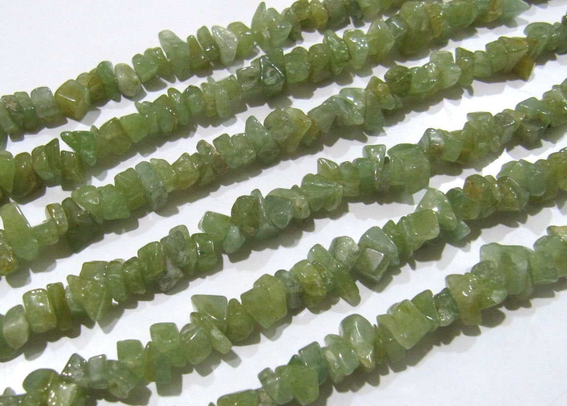 Natural Green Jade Beryl Irregular Chip Gravel Uncut Nugget 4mm To8mm Green Color Jewelry Making Beads Strand 34 Inches Long Sold Per Strand