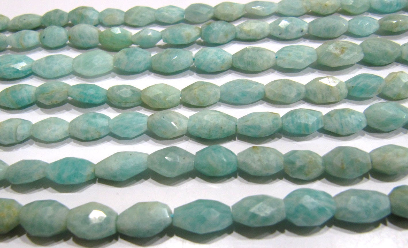 Natural Amazonite Oval Faceted Briolette Beads Size 10mm to 12mm Light Green Color Mani Shape Gemstone Beads sold per Strand 13 Inches
