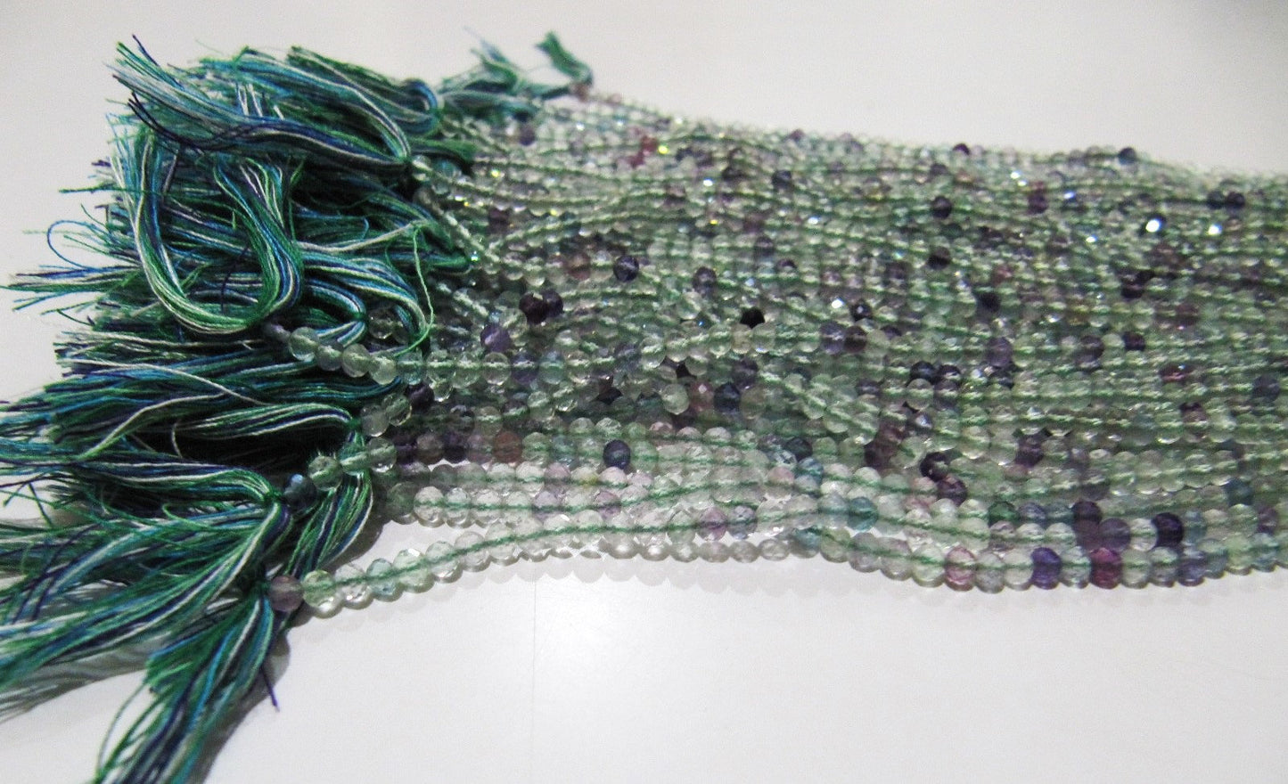 Natural Fluorite Multi Color Beads Fluorite Rondelle Shape Faceted 3mm Beads Green Beads, Purple Beads Strand 13 Inch Long