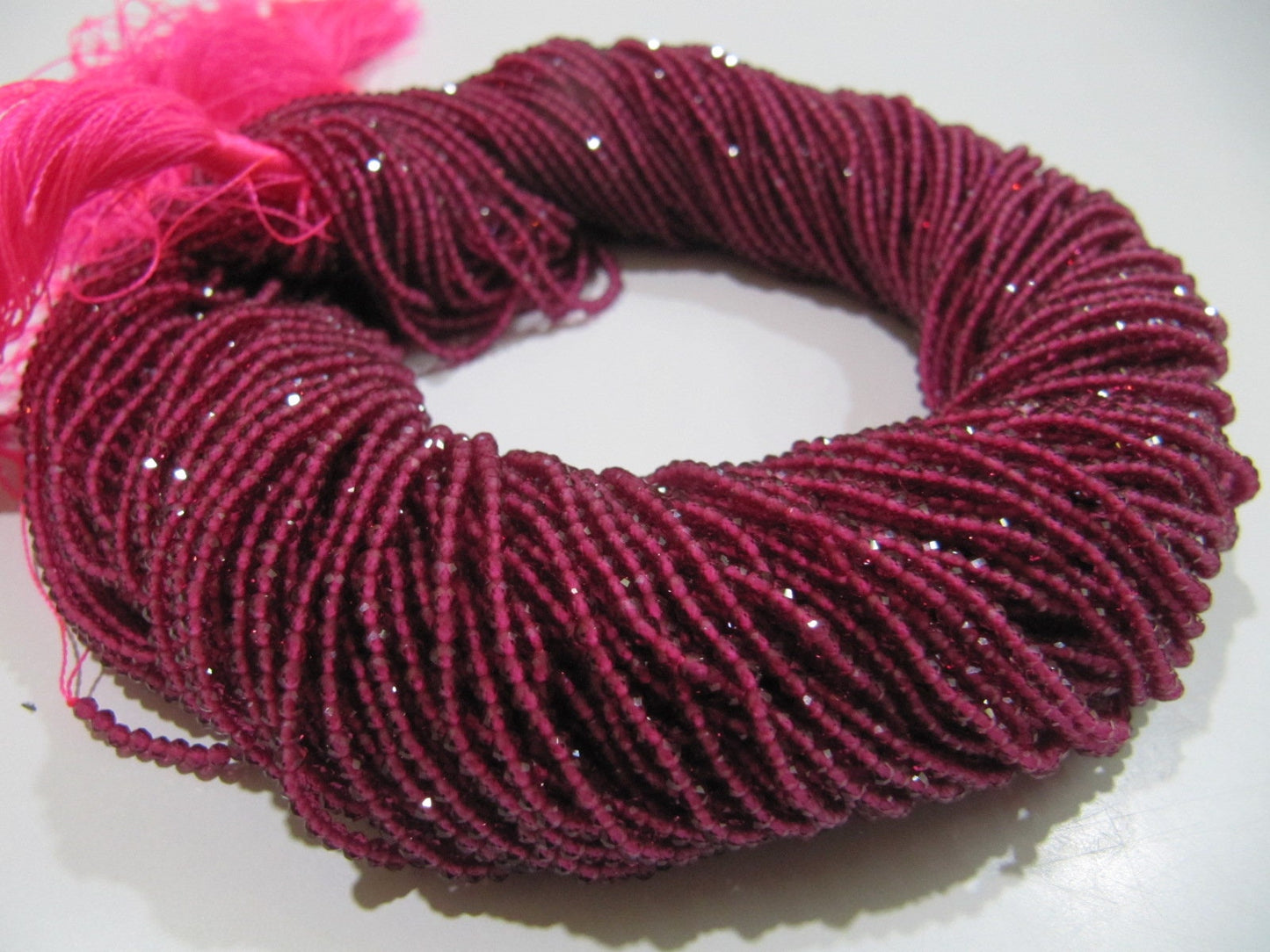 AAA Quality Natural Ruby Lab created Size 2mm Round Faceted Beads Strand 15 Inches Long , Ruby Imitation Red Color Beads For Jewelry Making