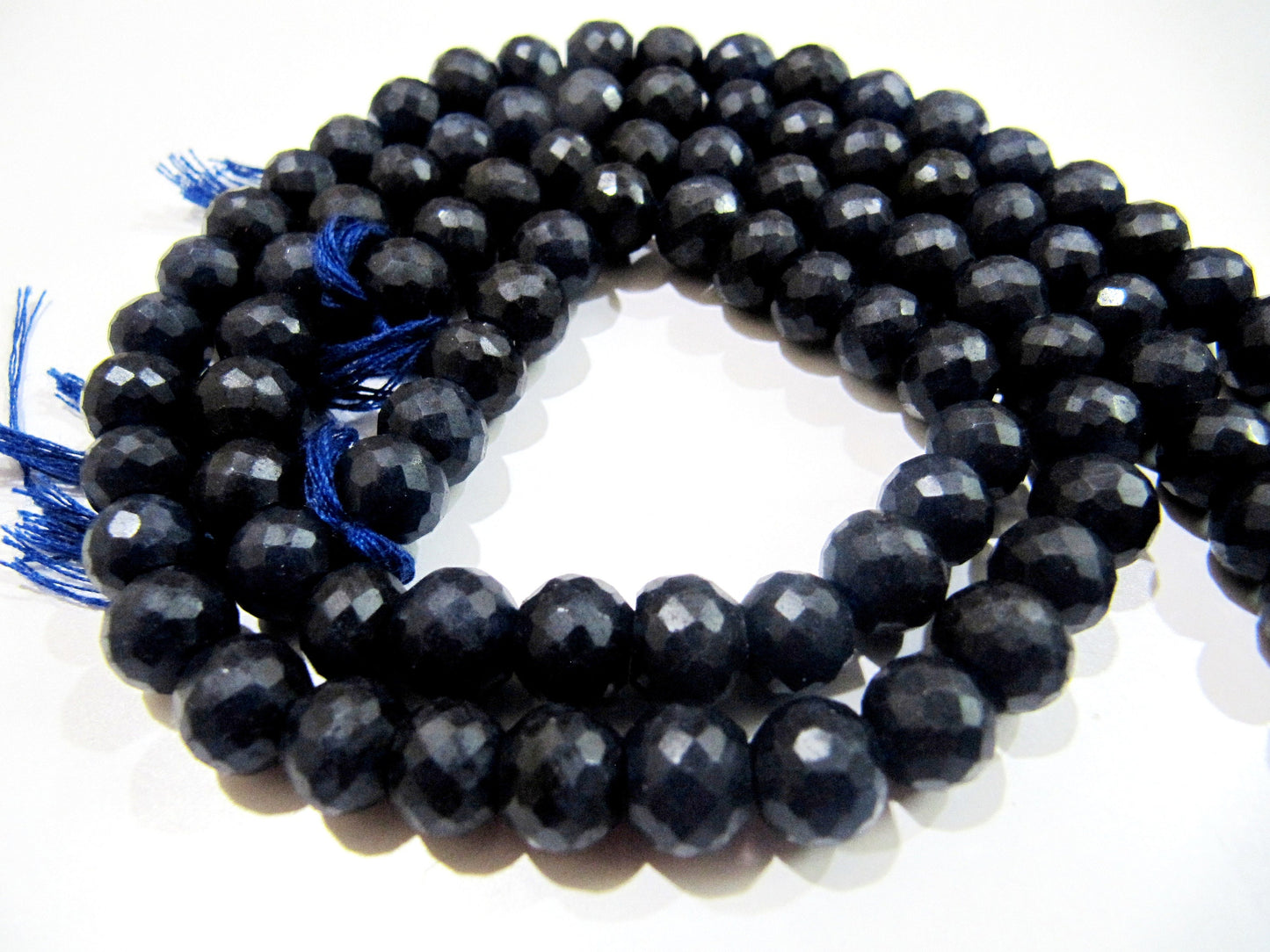 Dyed Sapphire Beads Rondelle Faceted Sapphire Beads Size 8-9mm Length 13 inch long Micro Faceted Beautiful Sapphire Beads Wholesale Prices