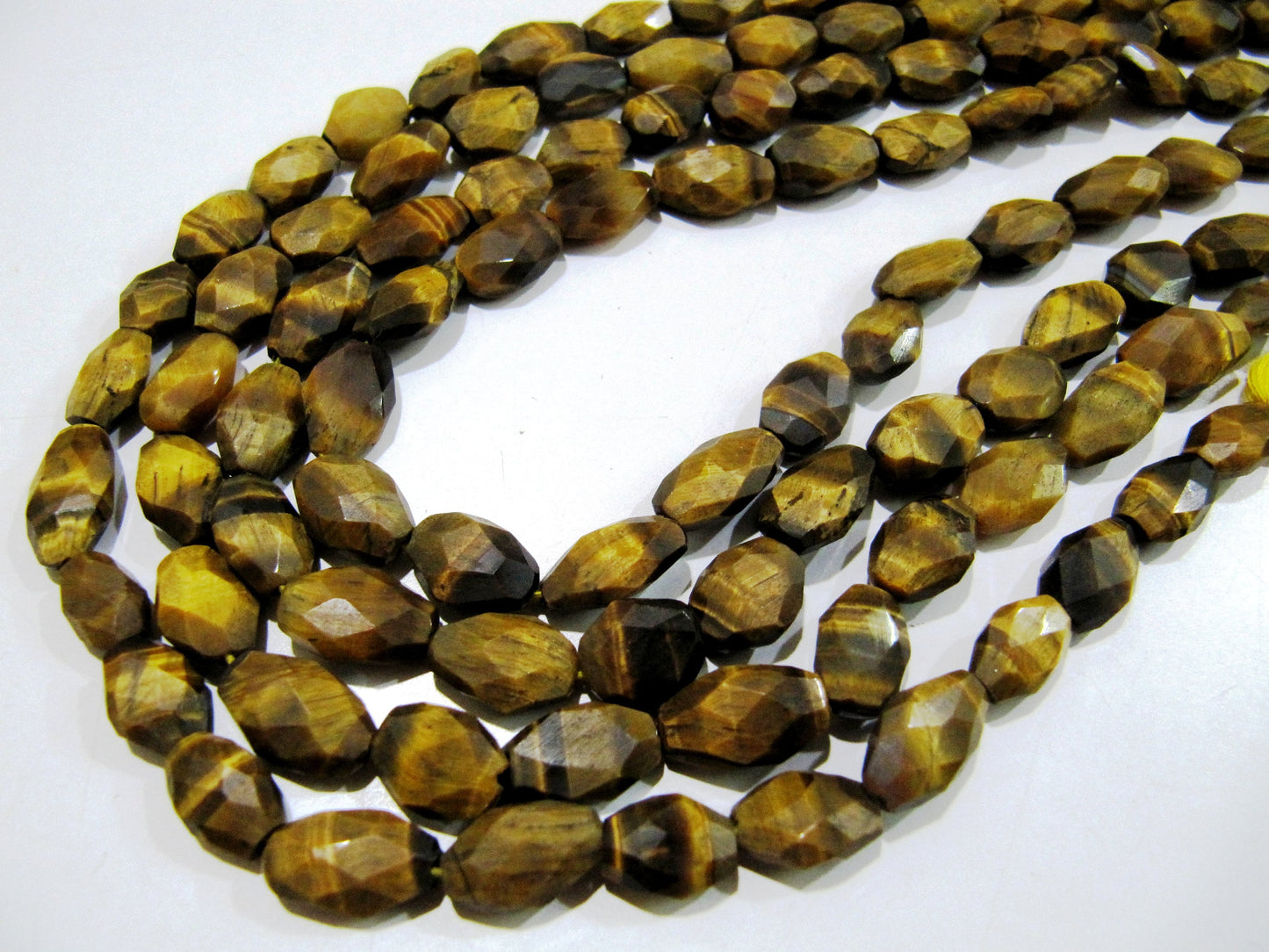 Natural Tiger Eye Oval Faceted Briolette Beads 7x9mm to 8x12mm Mani Shape Gemstone Beads Strands approx 13 inch long sold per Strand