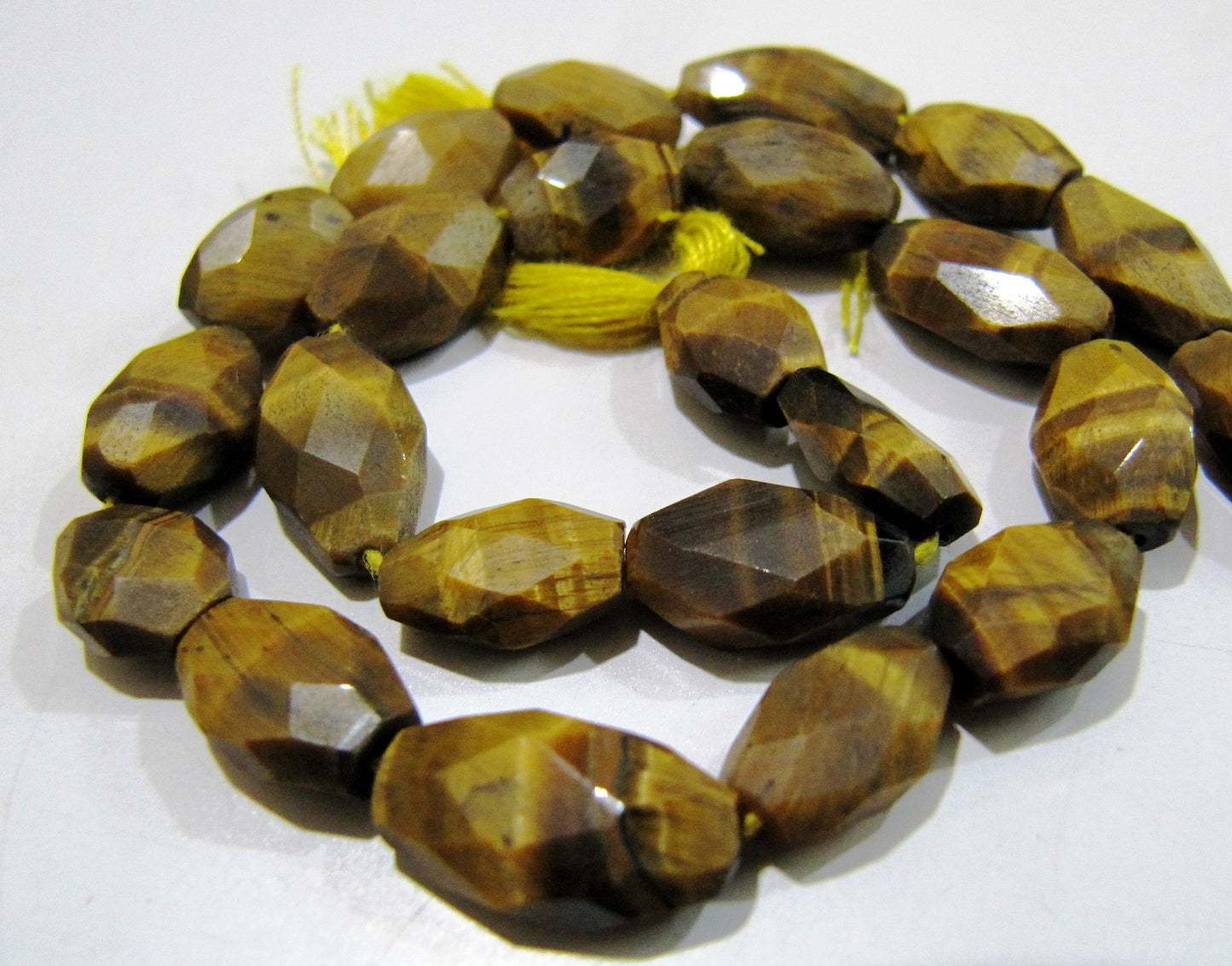 Natural Tiger Eye Oval Faceted Briolette Beads 7x9mm to 8x12mm Mani Shape Gemstone Beads Strands approx 13 inch long sold per Strand