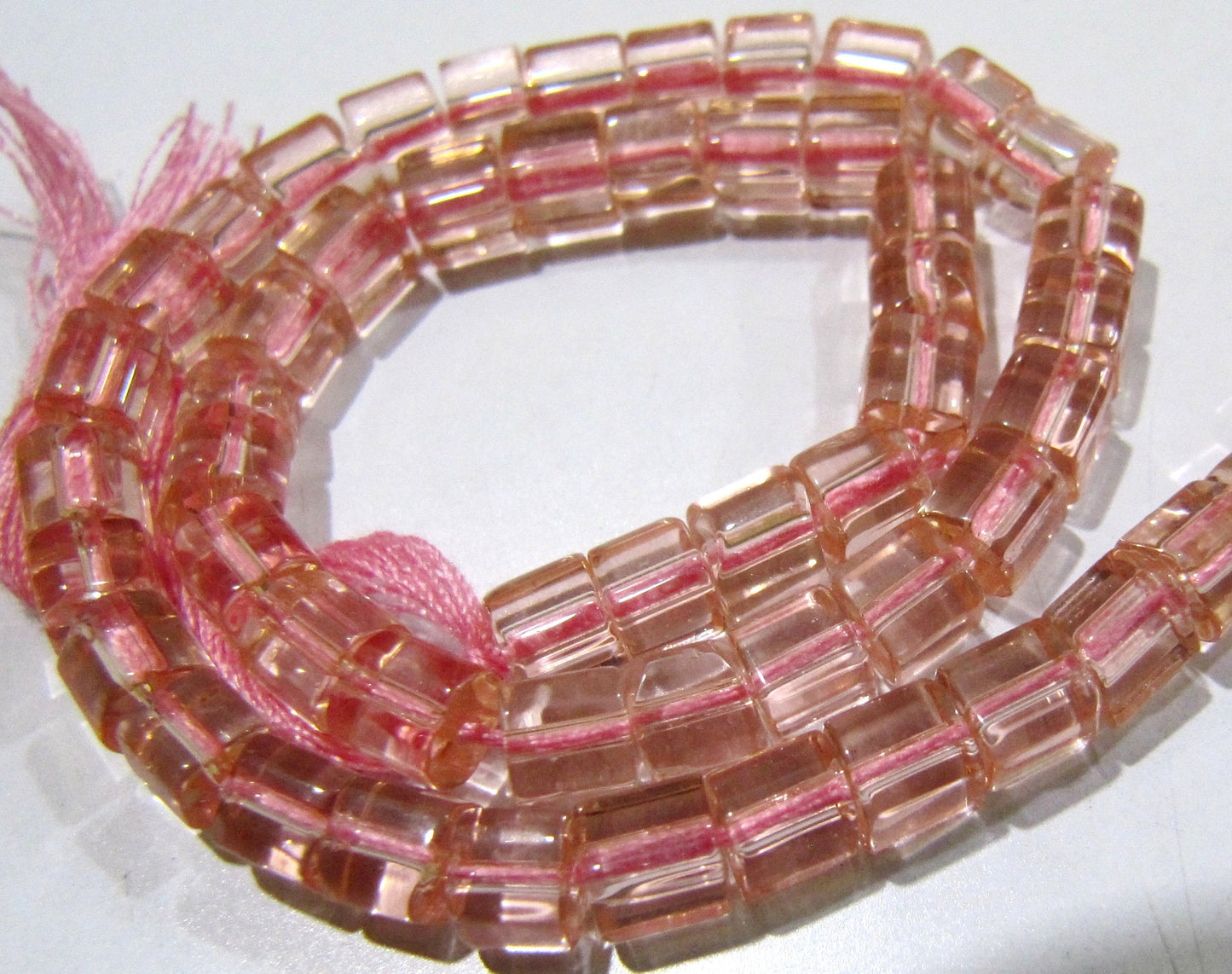 AAA Quality Rose Quartz Cube Beads 5mm Size Smooth Box Shape Beads Length 10 inches long Hydro Quartz Beads Wholesale Prices