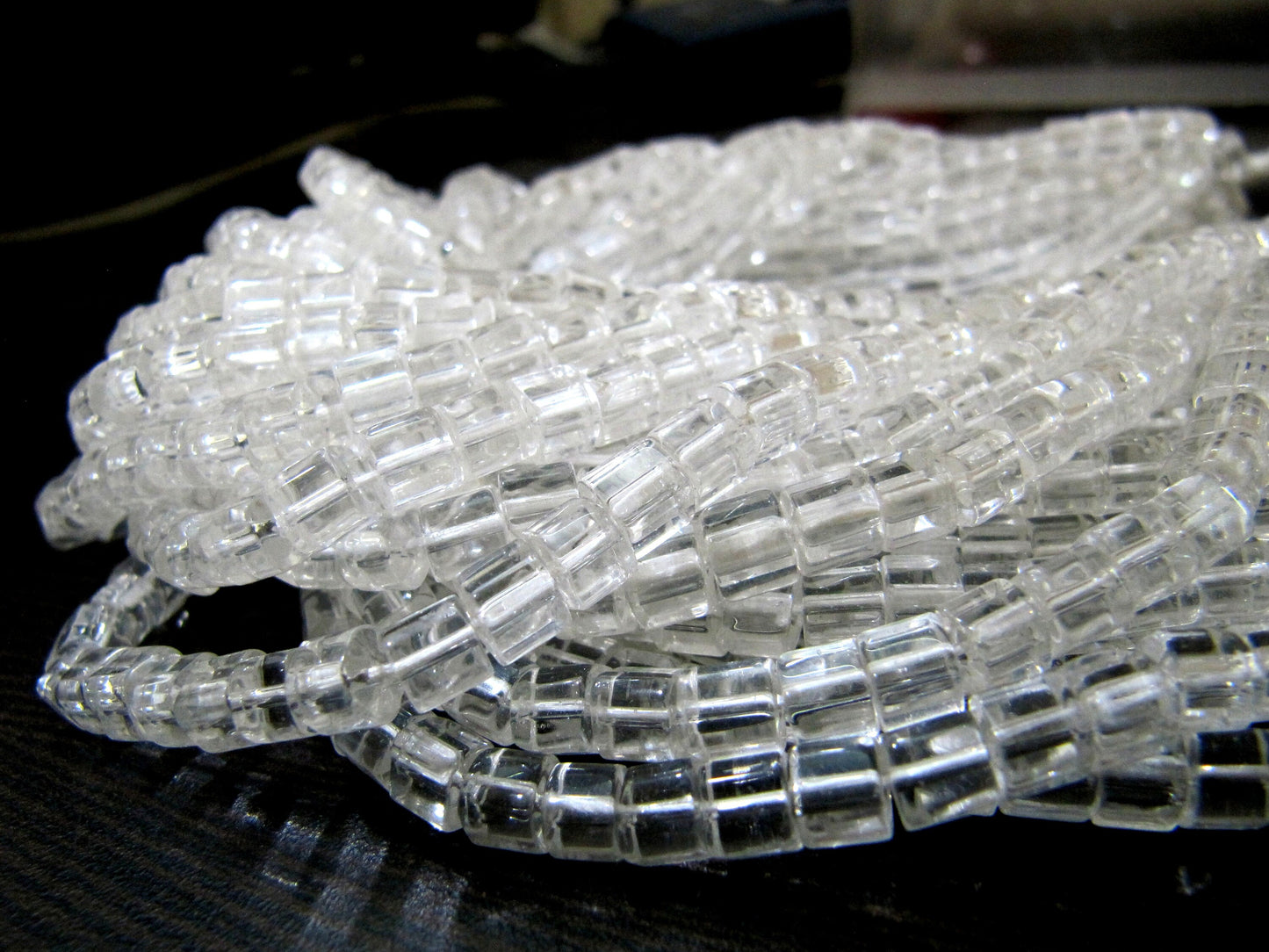 AAA Quality White Crystal Cube Beads 5mm Size Smooth Box Shape Beads Length 10 inches long Hydro Quartz Beads Wholesale Prices