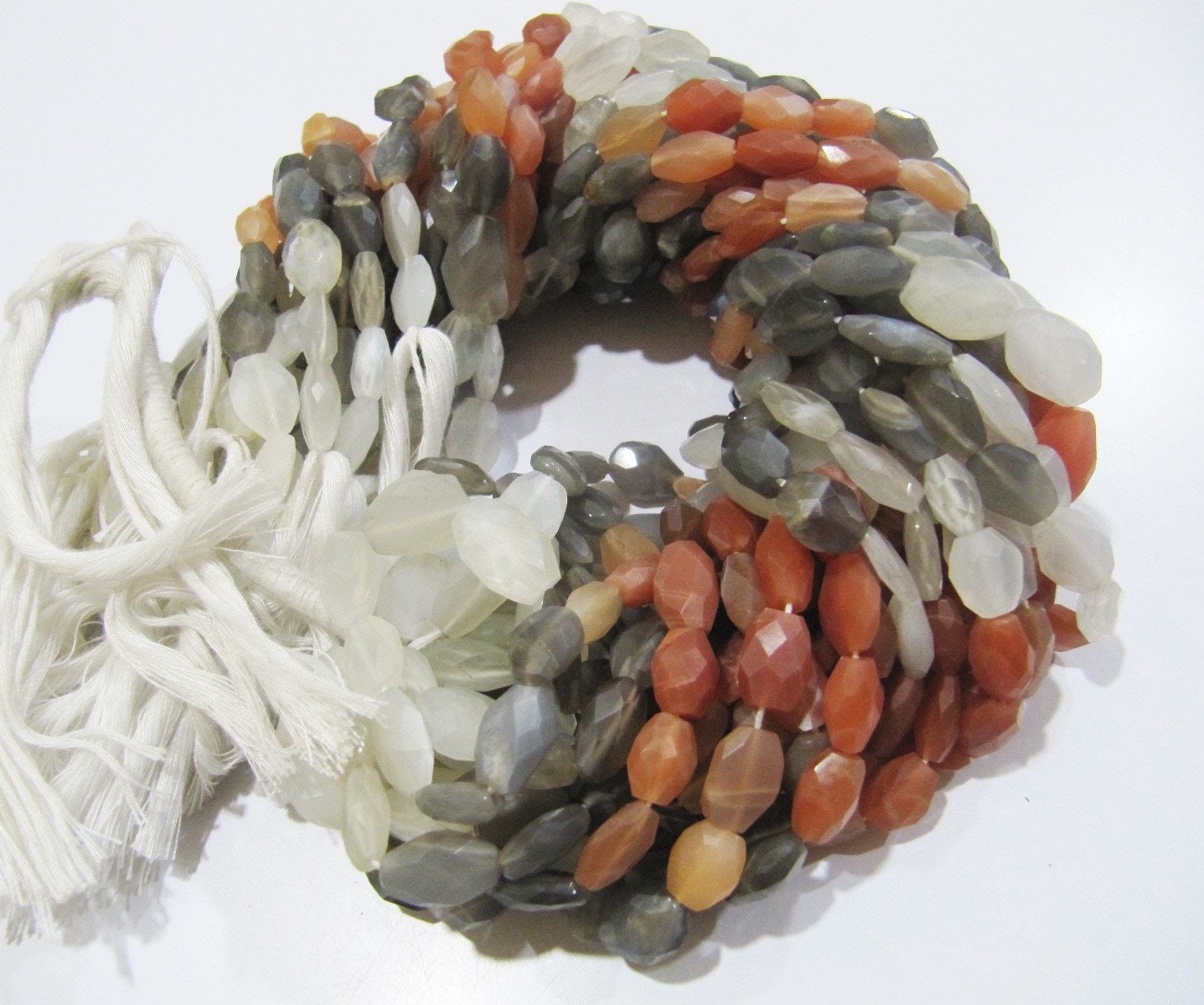 AAA Quality Natural Genuine Multi Moonstone Beads Oval Faceted Size 6x10mm To 8x12mm, Strand 13 inch long, Semi Precious Stone Beads