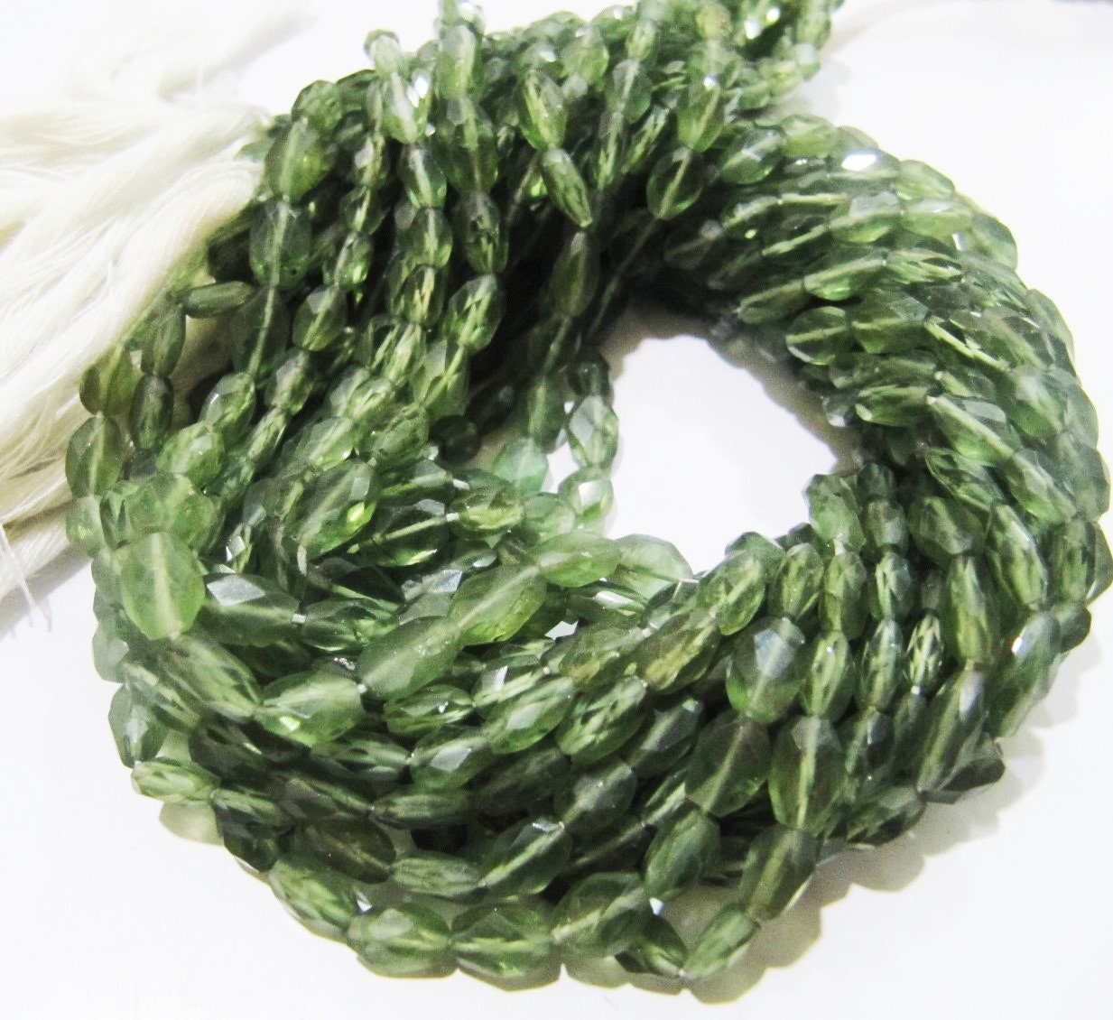 Natural Genuine Green Apatite Gemstone Oval Faceted Beads Size Approx 4x6mm, Natural Genuine Apatite Green Beads Strands 13 inches Long