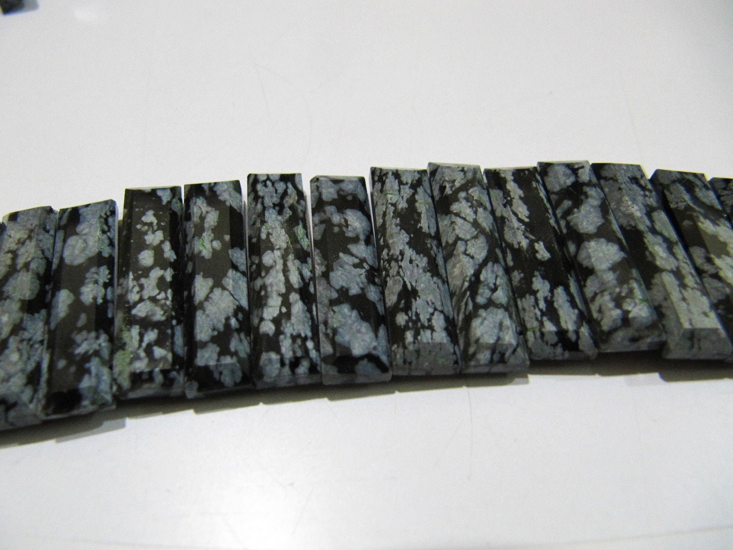 Natural Black Obsidian Long Baguette Shape Beads, Side Drilled Briolette Beads Size 25 to 30 mm long, Strand 8 inches Graduated Beads