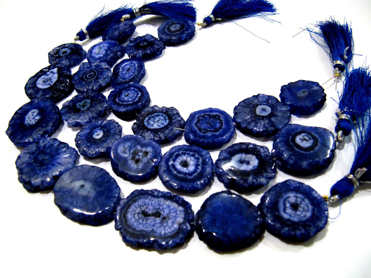Blue Sapphire Solar Quartz Beads Size 20-25mm Dark Blue Color Fancy Shape Strand Length 8-9 Inches Long Jewelry Making Beads Wholesale Rates