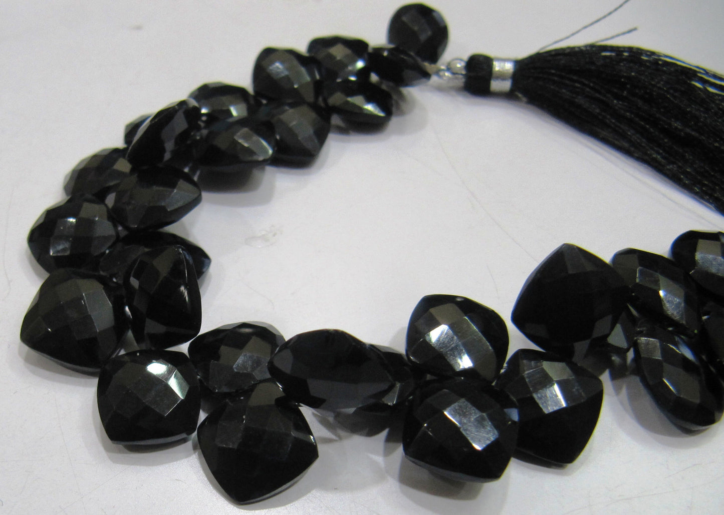 Genuine Black Spinel Briolette beads Cushion Shape Size 10 to 12mm, Faceted Square beads,8 inch Strand approx. 30 beads per strand Wholesale