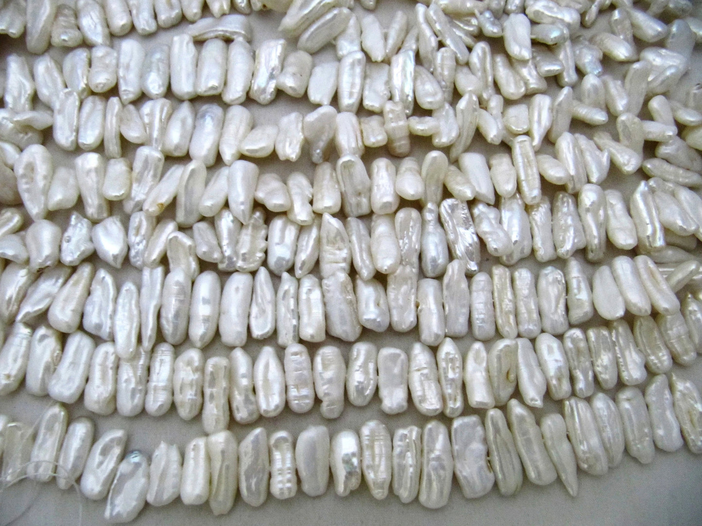 Natural White Biwa Pearl Beads Genuine Pearl Beads Fancy Shape approx.16to20mm Beads 34 Inches long High Quality Beads Wholesale prices