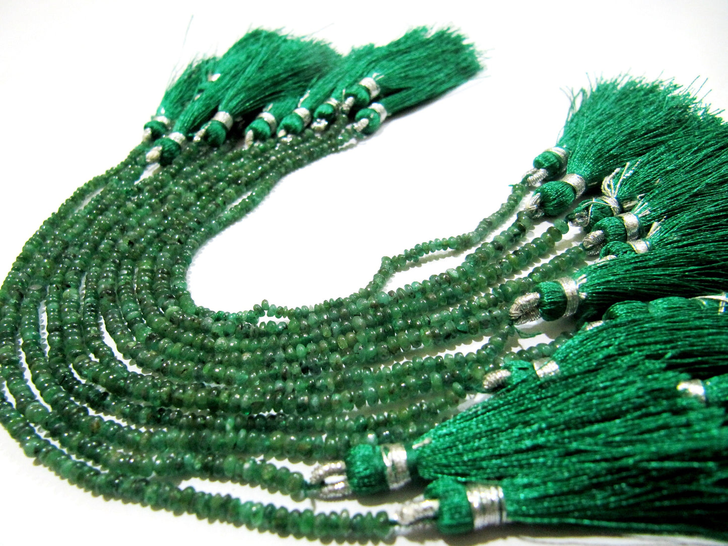 Natural Emerald Rondelle Plain Smooth Beads 2.5-3mm strand 8 inches Zambia Mined Precious Untreated Genuine Emerald Birth Stones