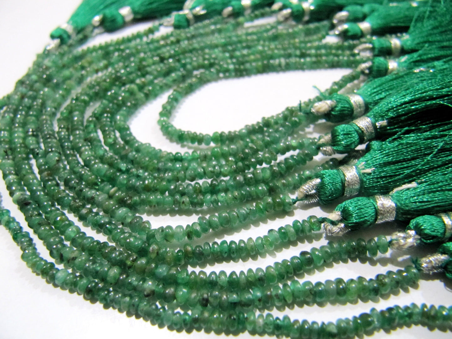 Natural Emerald Rondelle Plain Smooth Beads 2.5-3mm strand 8 inches Zambia Mined Precious Untreated Genuine Emerald Birth Stones