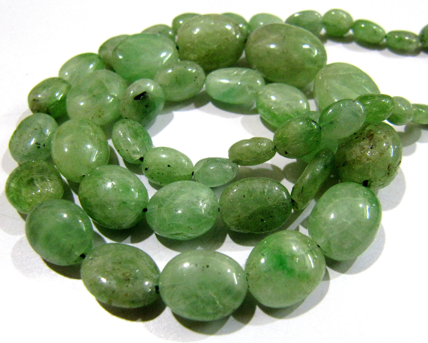 AAA Quality Natural Emerald Smooth Beads / Genuine Plain Oval Shape Emerald BeadsSize 5x7mm to 12x16mm Strand 8 inches long Gemstone Beads
