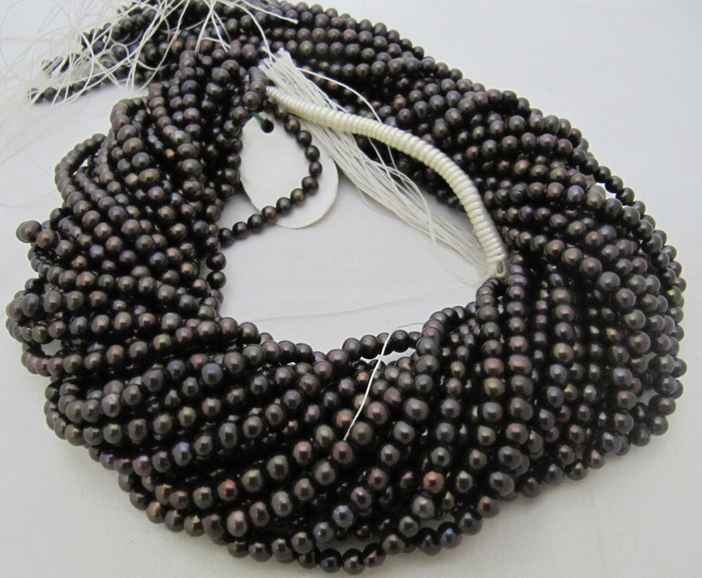 Natural Black Pearl beads 4mm Genuine Pearl beads Round Shape Exotic Color Strand 15 -16 inches Wholesale Prices