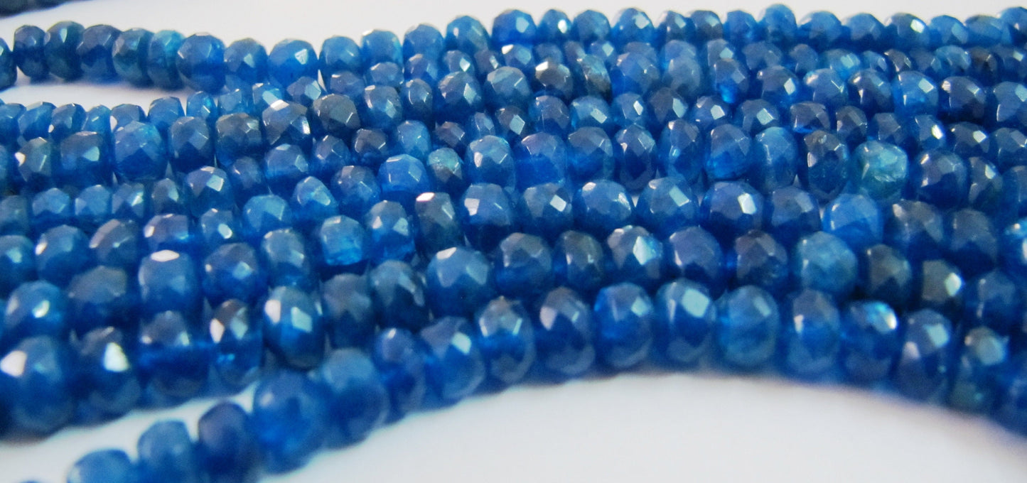 Natural Neon Apatite Rondelle Faceted 5-7mm Graduated Beads Strand 8 inches long Best Quality Wholesale prices jewelry making gemstone beads