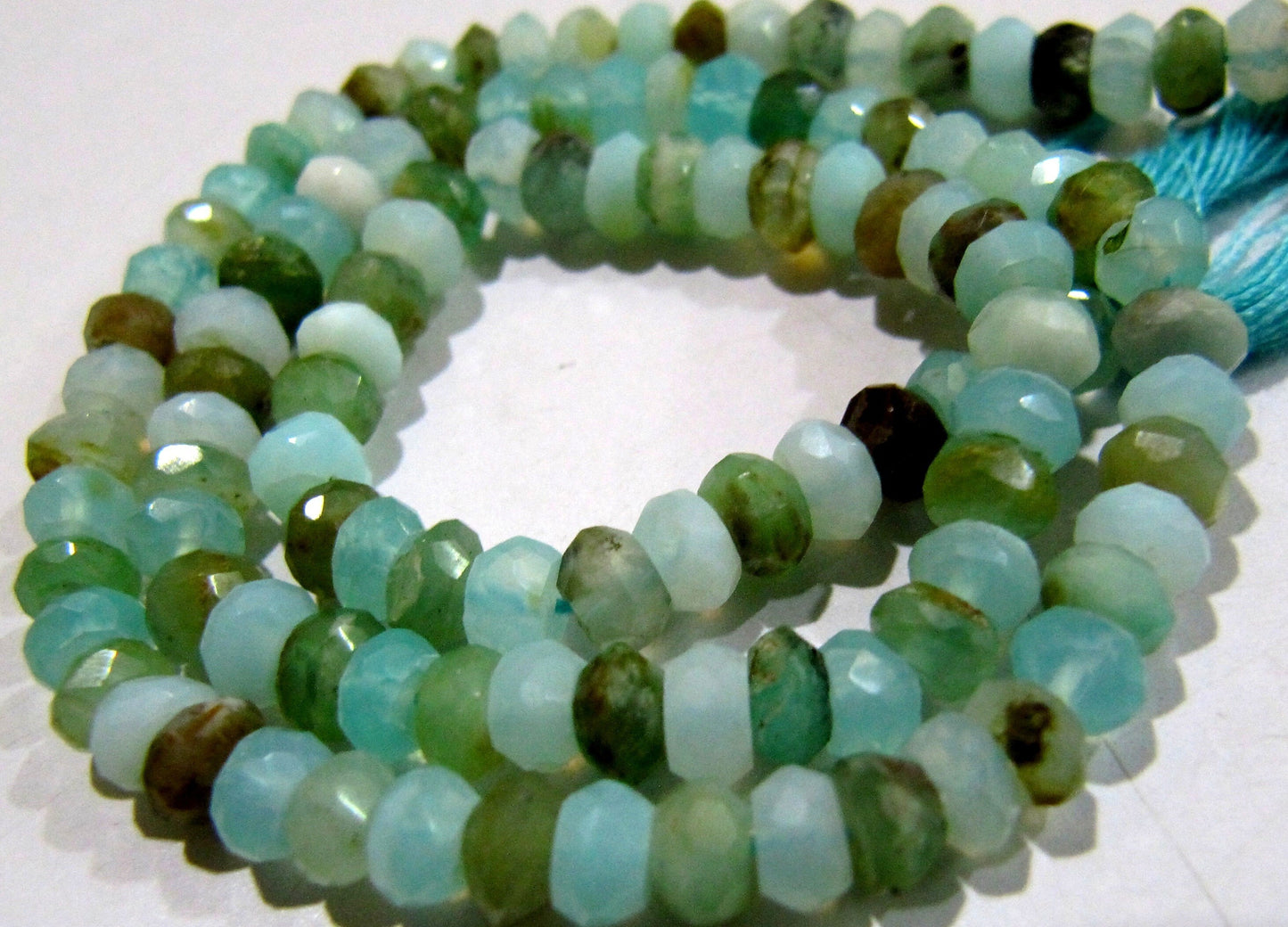 Natural Peruvian Opal Rondelle Briolette faceted Beads 3mm to 5mm best Quality Beads Strand 13 inches Long Israel Cut gemstone beads