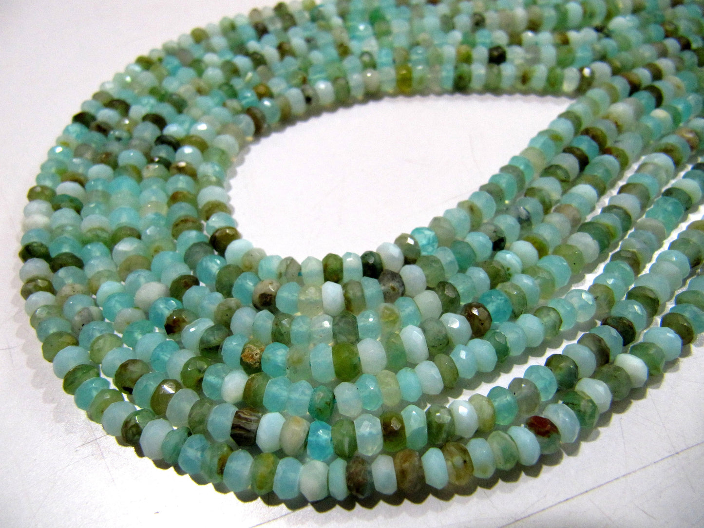 Natural Peruvian Opal Rondelle Briolette faceted Beads 3mm to 5mm best Quality Beads Strand 13 inches Long Israel Cut gemstone beads