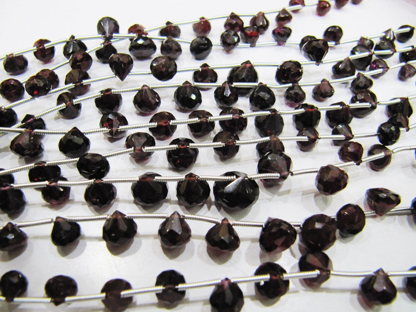 AAA Quality Natural Mozambique Garnet Onion Shape Beads, Faceted Garnet fancy Shape Beads, Size 5 To 8 mm Gemstone Beads,Strand 8 inch.long