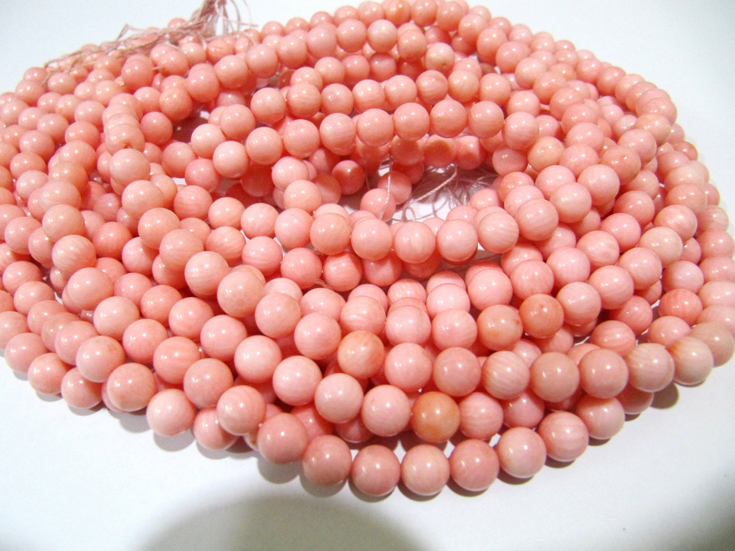 Natural Pink Coral Round Ball Shape Plain Smooth 6mm Beads Strand 16 Inches Long Jewelry Making Beads Sold Per Strand Wholesale Prices