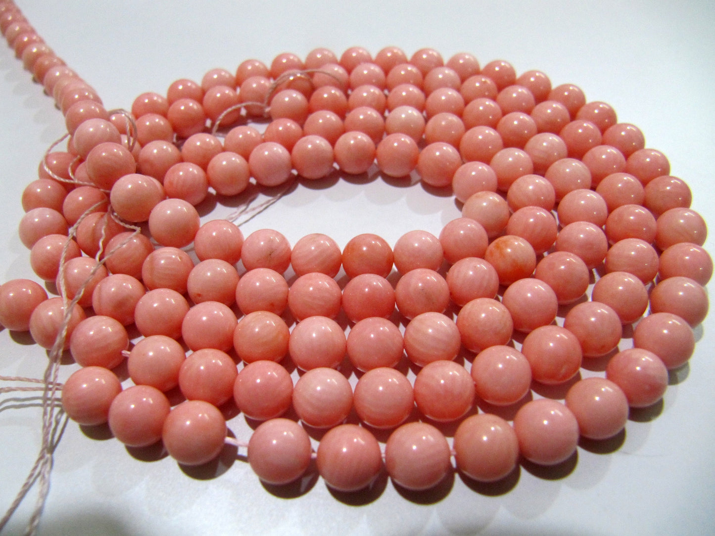 Natural Pink Coral Round Ball Shape Plain Smooth 6mm Beads Strand 16 Inches Long Jewelry Making Beads Sold Per Strand Wholesale Prices