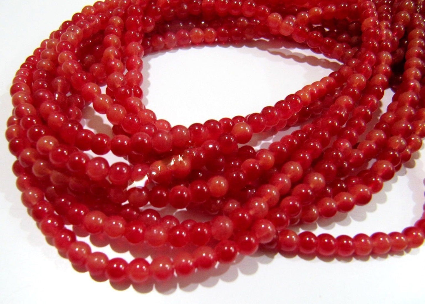 Ruby Chalcedony Beads 4-5 mm Round Plain Gemstone Beads Sold per Strand 16 inch long Hole Size 1 mm Wholesale prices jewelry making bead