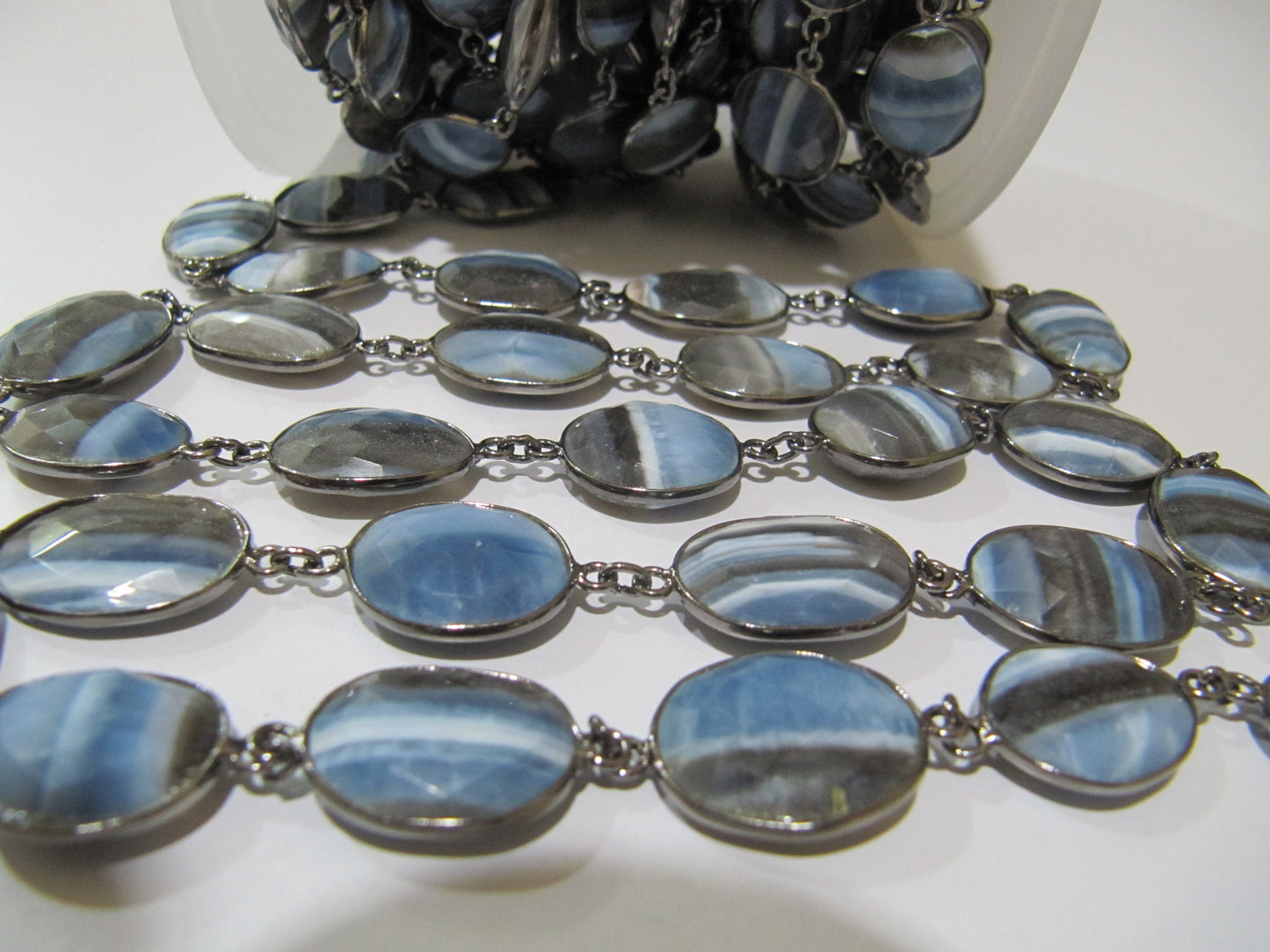 Natural Boulder Opal Uneven Free Shape Briolette Faceted Connector Chain Size 12-15mm Sold Per Foot High Quality Bead Wholesale price