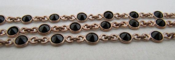 92.5% Sterling Silver Black CZ Round Diamond Cut 4mm bezel Connector Chain Sold Per Foot Wholesale Price Jewelry making chain
