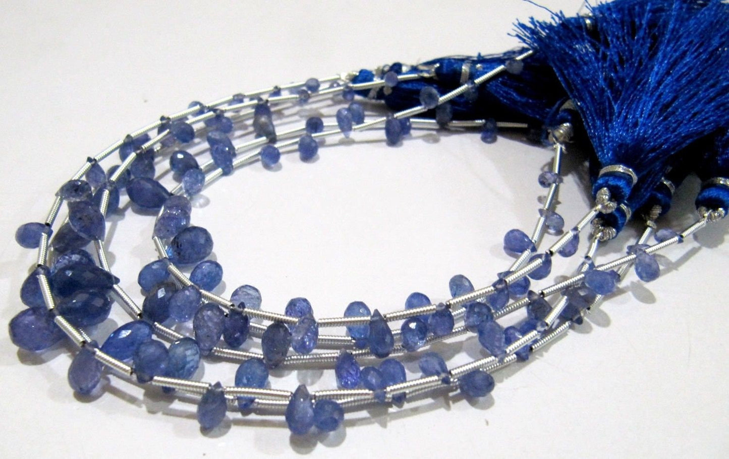 Natural Tanzanite Teardrop Briolette Beads Graduated Size 3x5 to 11x7 mm Long Beads Strand 8 inches long Around 21 Beads per Strand