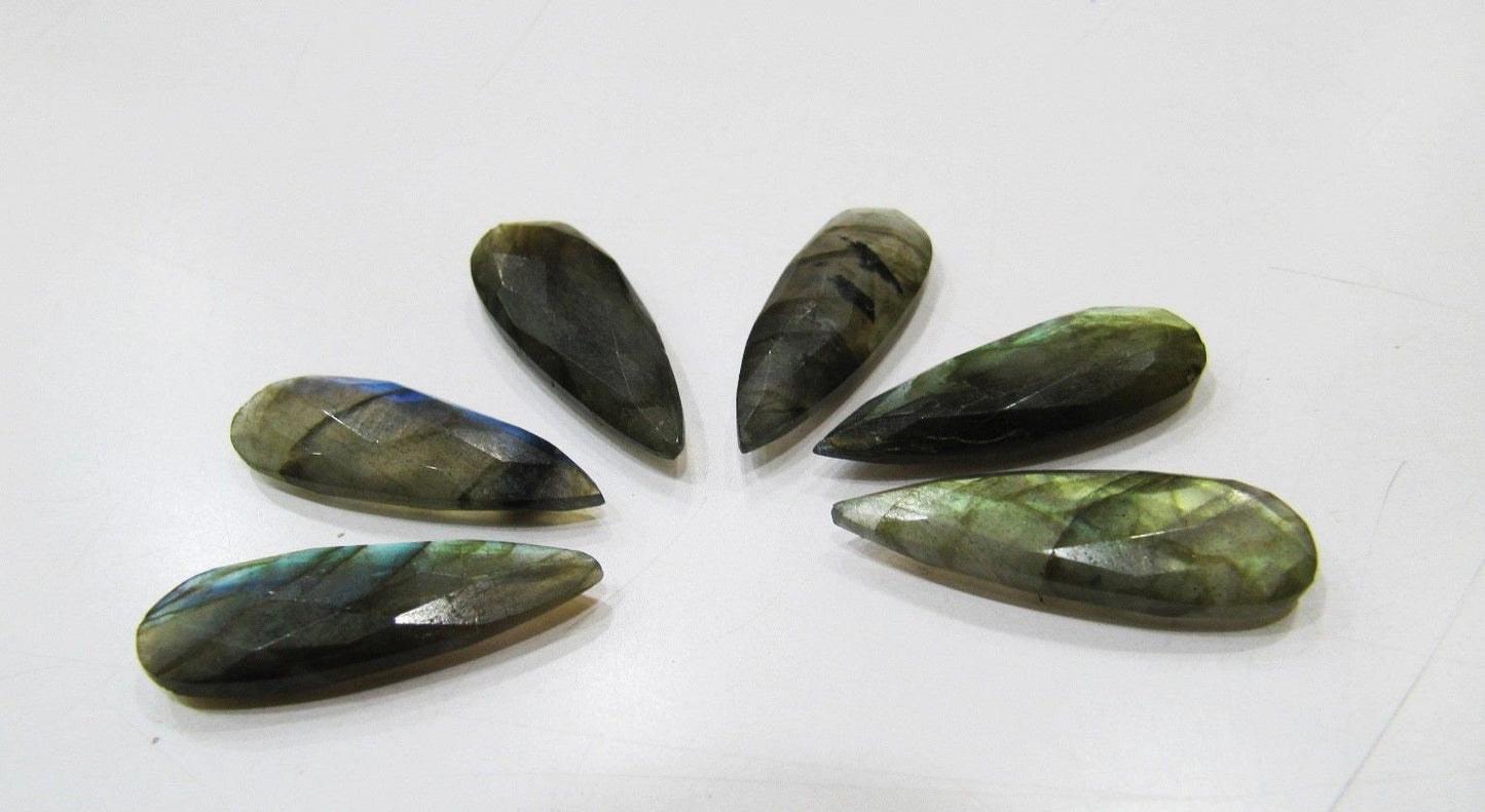 4 Pcs Set Natural Labradorite Blue Flashy Arrow Shape Briolette Gemstone Arrowheads Approx 1 inches long Jewelry Making Gemstone