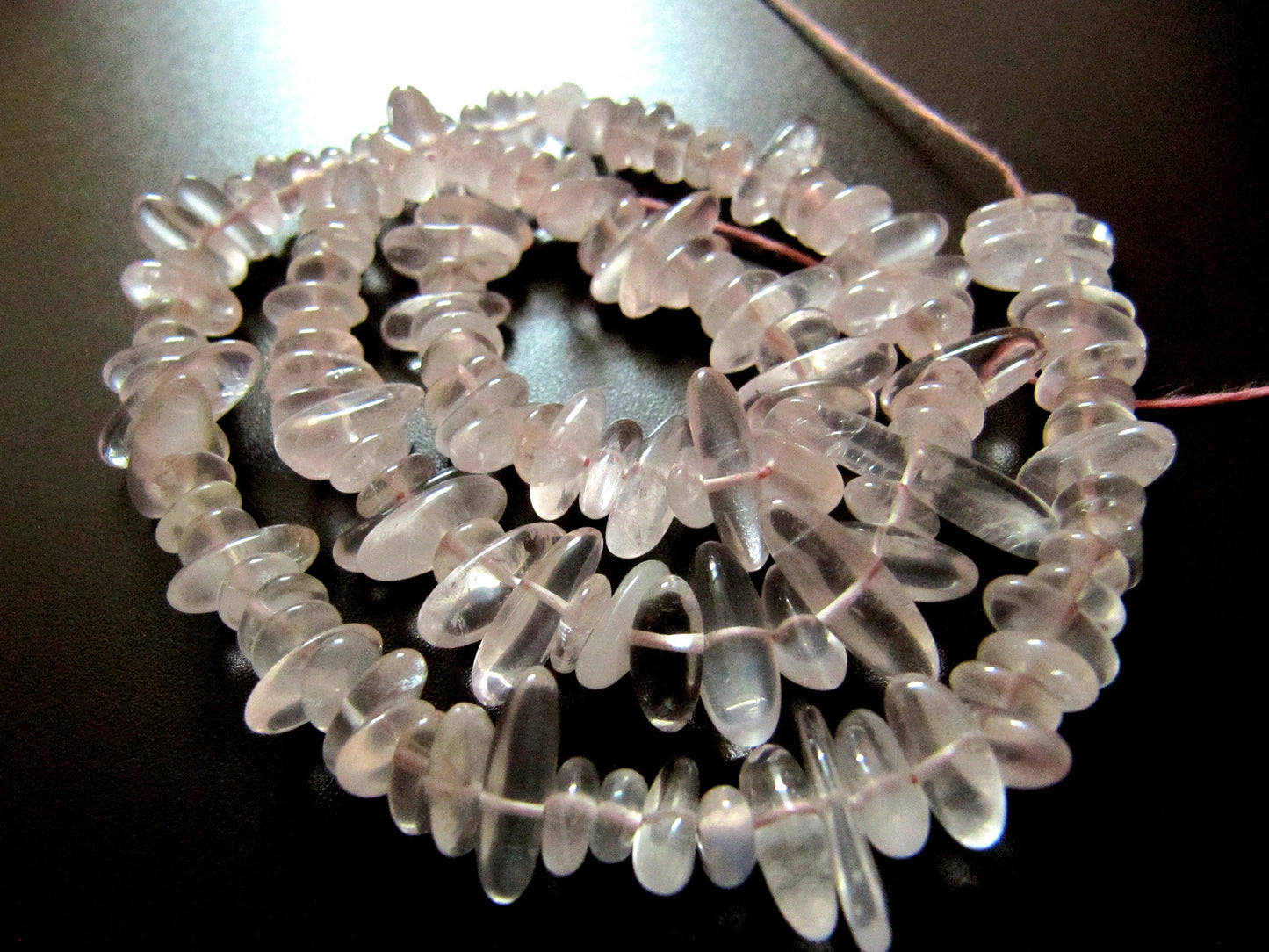 Natural Rose Quartz Nugget Shape Flat Tumbled Plain Smooth 10mm To 15mm Beads, Jewelry Making Beads Strand 8 Inches Long Sold Per Strand