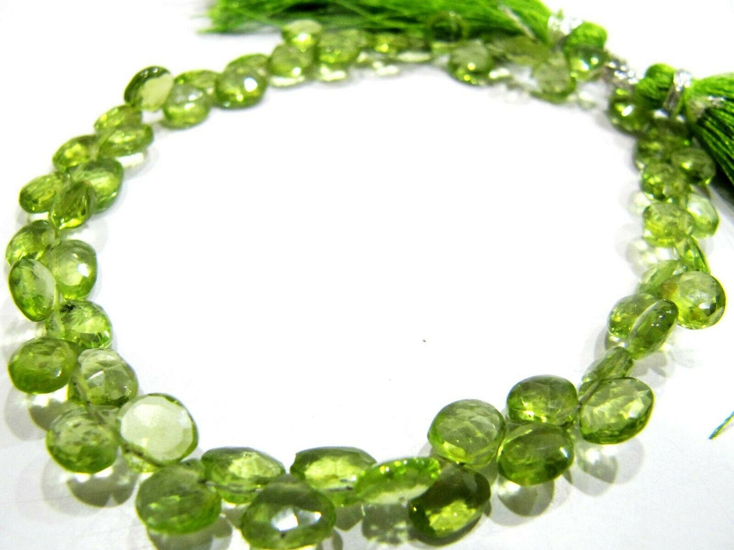 Natural Peridot Heart shape Briolette Faceted 5-6mm Beads Strand 8inches long Gemstone Very Good Quality beads Wholesale Prices
