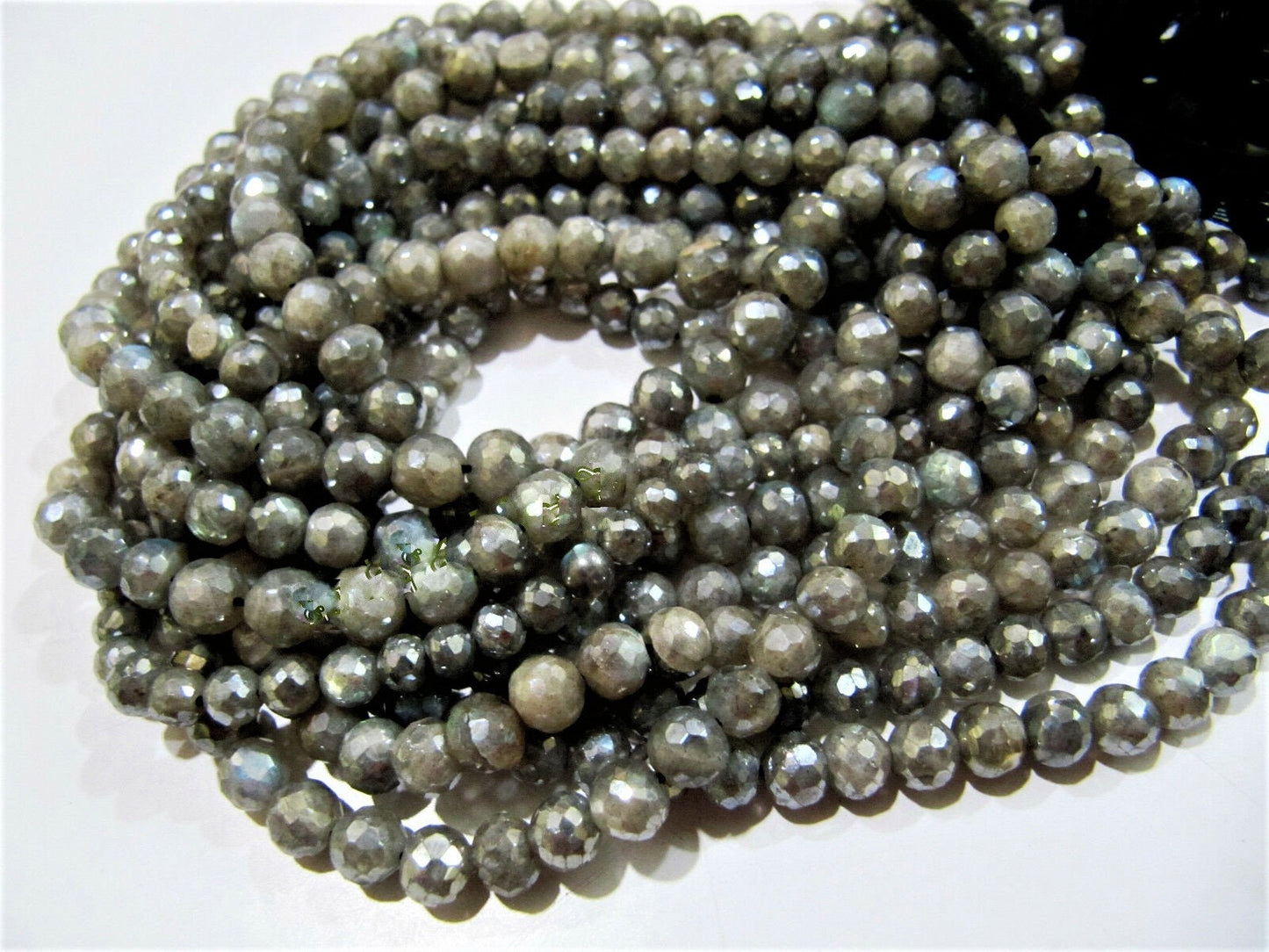 Natural Labradorite Mystic AB Coated Round Faceted 6-7mm Beads Strands 10 inches Long Top Quality Jewelry making Gemstone Beads