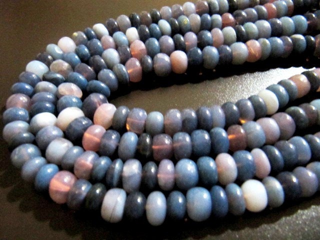 Natural Lavender Blue Opal Rondelle Plain Smooth 8-9mm beads Jewelry Making Gemstone Beads Strand 8 inch Long Wholesale Prices