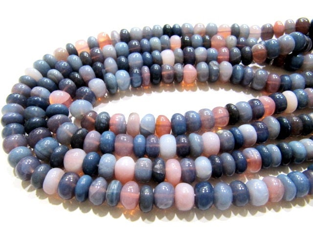 Natural Lavender Blue Opal Rondelle Plain Smooth 8-9mm beads Jewelry Making Gemstone Beads Strand 8 inch Long Wholesale Prices