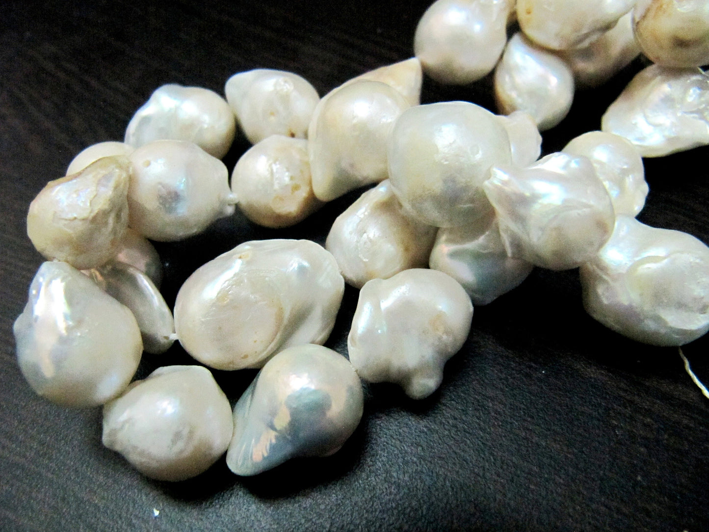 Natural White Pearl Baroque Shape Beads Genuine Nugget Shape Fresh Water Pearl Beads Size 15 to 20mm sold per strand 16 inch long