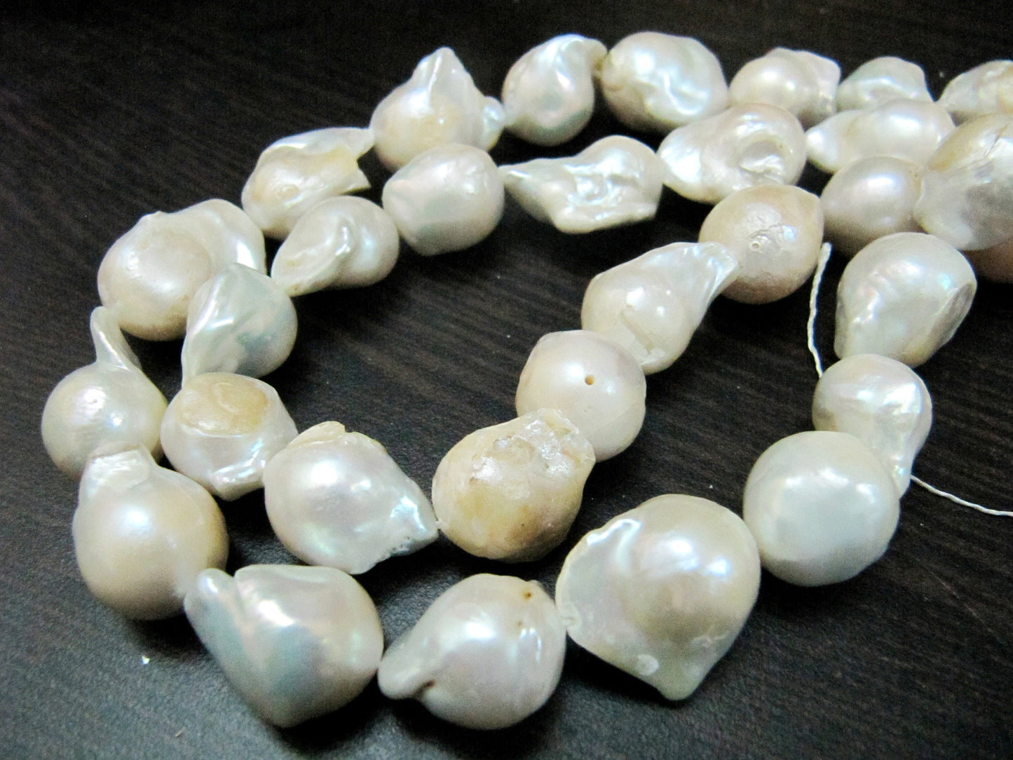 Natural White Pearl Baroque Shape Beads Genuine Nugget Shape Fresh Water Pearl Beads Size 15 to 20mm sold per strand 16 inch long