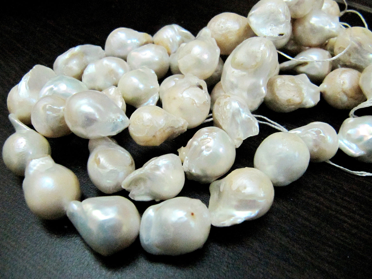 Natural White Pearl Baroque Shape Beads Genuine Nugget Shape Fresh Water Pearl Beads Size 15 to 20mm sold per strand 16 inch long