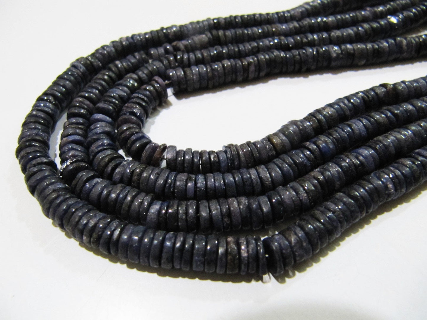 Natural Blue Sapphire 6mm Tyre Shape Beads Strand 8 inches Long Beautiful Precious Untreated Blue Sapphire Beads Wholesale Prices